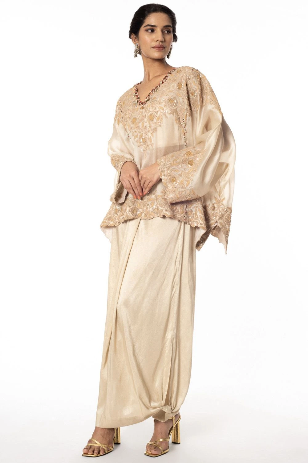 Anamika Khanna Ivory Embellished Co-ord Set 3 Anamika Khanna Ivory Embellished Co-ord Set - Image 3