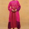 Injiri Ombre Fuchsia Midi Dress