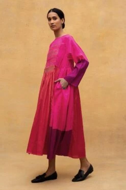 Injiri Ombre Fuchsia Midi Dress -Echo Clothing Store 2812inj11 5 1
