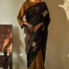 Shorshe Half & Half Velvet Tissue Sari