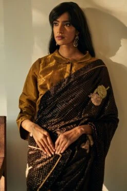 Shorshe Half & Half Velvet Tissue Sari 6 Shorshe Half & Half Velvet Tissue Sari -Echo Clothing Store 2812sho16 3