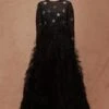 Shriya Som Black Crystal Embellished A-line Gown