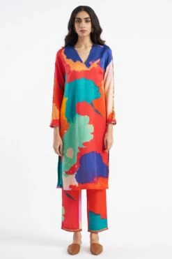 Kshitij Jalori Gouache Dark Kurta & Pant Set