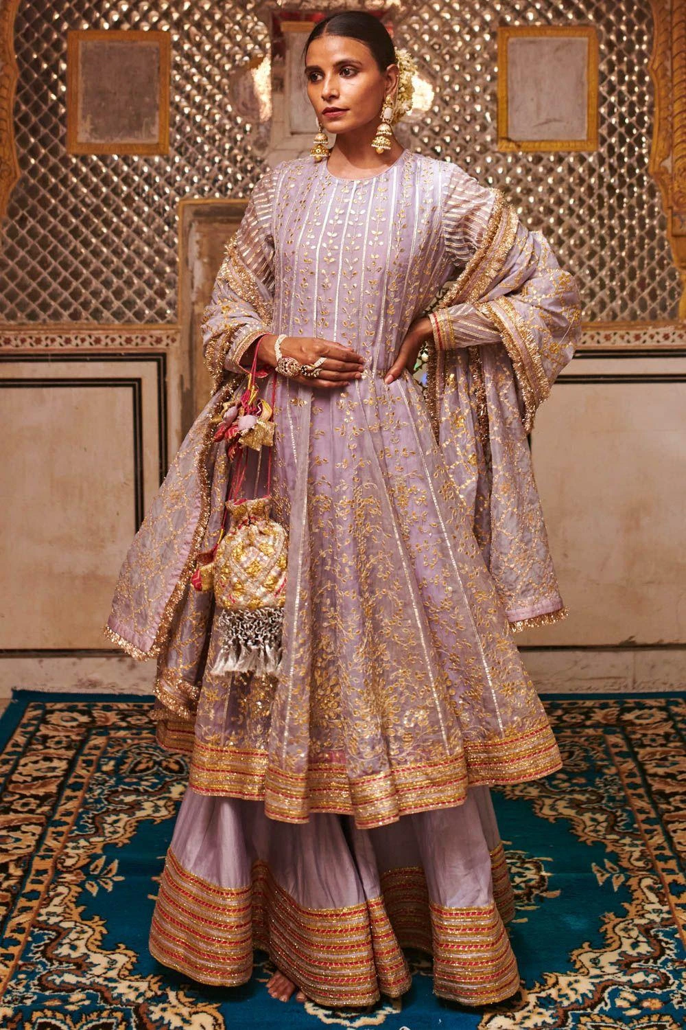 Itrh Lilac Embroidered Anarkali Set 2 Itrh Lilac Embroidered Anarkali Set - Image 2