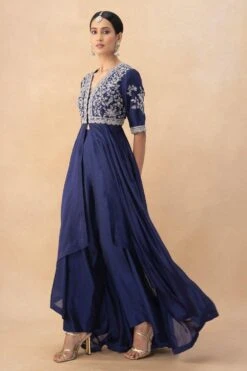 Jayanti Reddy Purple Zardosi Embellished Asymmetric Kurta Set -Echo Clothing Store 28823jrs3 3