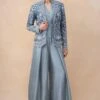 Jayanti Reddy Grey Zardosi Embellished Jacket Set