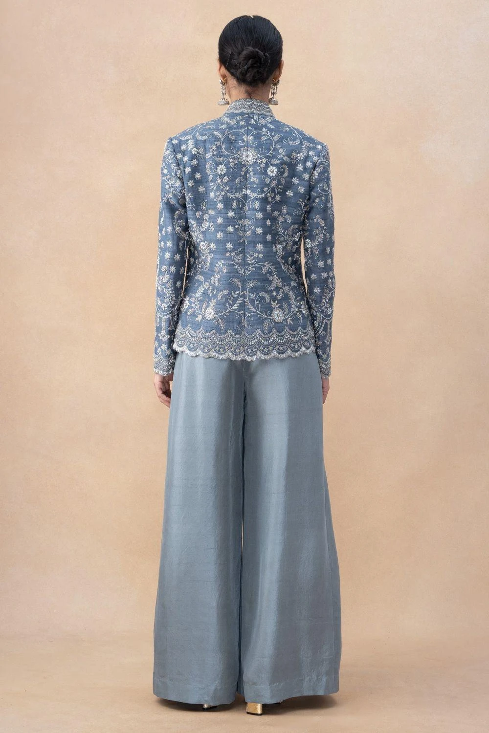 Jayanti Reddy Grey Zardosi Embellished Jacket Set 5 Jayanti Reddy Grey Zardosi Embellished Jacket Set - Image 5