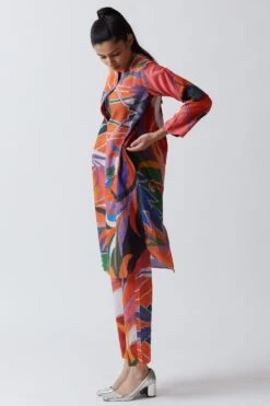 YAM Pink Bahamas Hand Painted Kurta Set -Echo Clothing Store 2911yam32 3 1