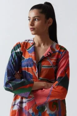 YAM Pink Bahamas Hand Painted Kurta Set -Echo Clothing Store 2911yam32 4 1