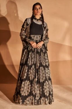 Bhumika Sharma Black Gulbahar Anarkali & Jacket Set