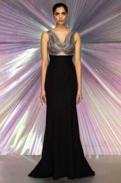 Amit Aggarwal Metallic Corded Gown