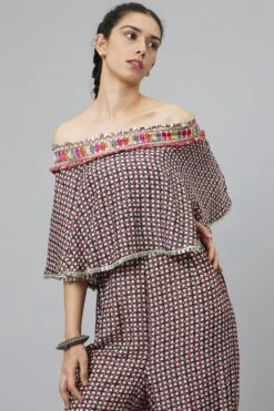 SVA Geometric Printed Cape Style Jumpsuit -Echo Clothing Store 29523sva1 4