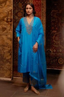 BRIH Firozi Hand Embellished Dupatta