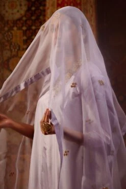 BRIH Lilac Hand Embellished Dupatta