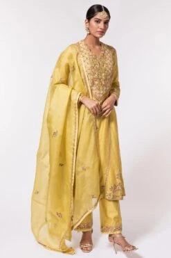 Petticoat Lane By Divya Acid Yellow Embroidered Kurta Set -Echo Clothing Store 303pl5 3
