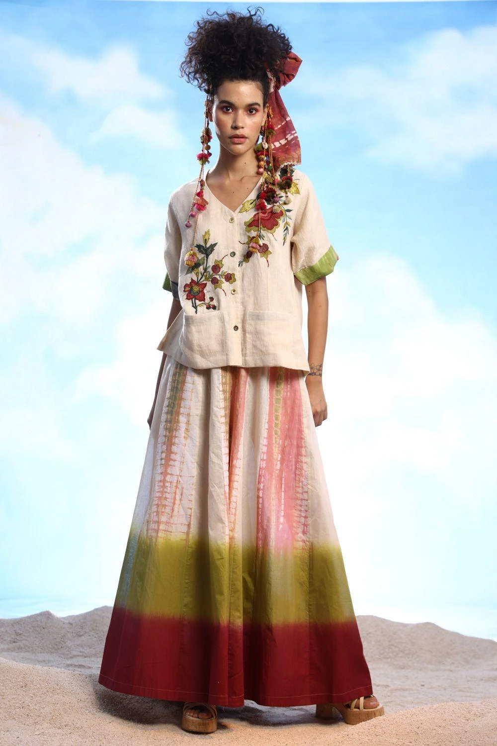 CAPISVIRLEO Amru Tie & Dye Stole 1 CAPISVIRLEO Amru Tie & Dye Stole