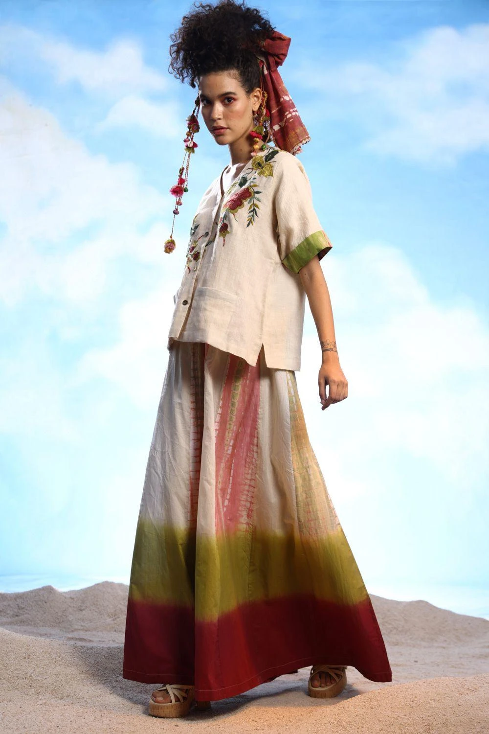 CAPISVIRLEO Amru Tie & Dye Stole 2 CAPISVIRLEO Amru Tie & Dye Stole - Image 2