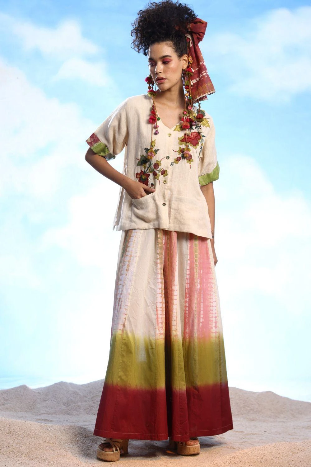 CAPISVIRLEO Amru Tie & Dye Stole 3 CAPISVIRLEO Amru Tie & Dye Stole - Image 3