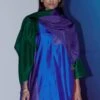 FEBo6 Purple Colour Block Stole