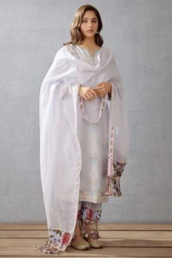 Torani Sea Blue Aari Embroidered Kurta Set