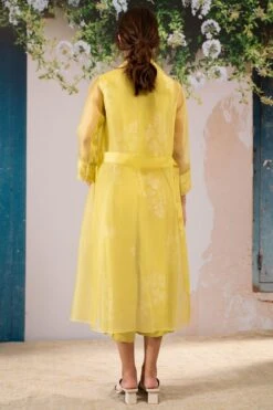 Arcvsh By Pallavi Singh Lemon Floral Printed Jumpsuit & Jacket Set -Echo Clothing Store 30823ah16 4