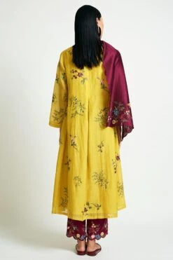 Payal Pratap Maroon Chanderi Embroidered Scarf -Echo Clothing Store 30rg 43 4