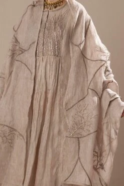 Sunira Designs Light Pink Handwoven Linen Translucent Dupatta -Echo Clothing Store 310sua47 4