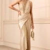 Tarun Tahiliani Gold Floral Embellished Concept Sari