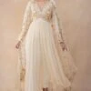 Ahilian Ivory Floral Embellished Anarkali Set