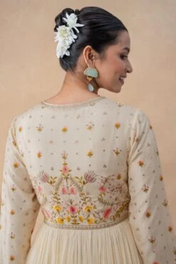 Ahilian Ivory Floral Embellished Anarkali Set 12 Ahilian Ivory Floral Embellished Anarkali Set -Echo Clothing Store 31723an1 6