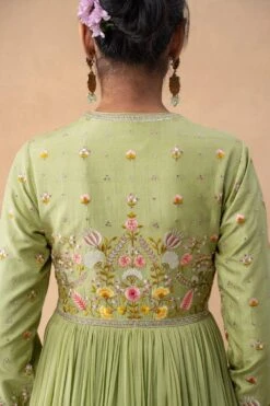 Ahilian Green Floral Embellished Anarkali Set -Echo Clothing Store 31723an4 5