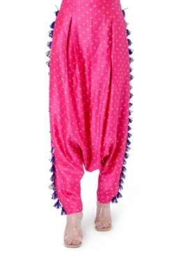 Payal Singhal Hot Pink Bandhni Pants With Embroidered Choli -Echo Clothing Store 319446 4