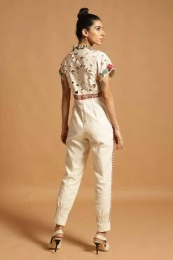 Chandrima Ivory Cotton Jumpsuit With Cutwork Detail 7 Chandrima Ivory Cotton Jumpsuit With Cutwork Detail -Echo Clothing Store 319654 4