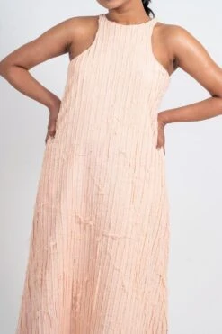 Ahmev Striped Texture Halter Neck Dress -Echo Clothing Store 328303 4