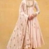 Anamika Khanna Pink Thread Embroidered Anarkali Set