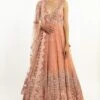 Abhinav Mishra Peach Embellished Anarkali Set