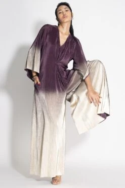 431-88 By Shweta Kapur Plum To Gold Midnight Jumpsuit -Echo Clothing Store 410coc3 3