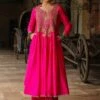 Niti Bothra Elegant Pink Bird Embroidered Kurta-Pant Set