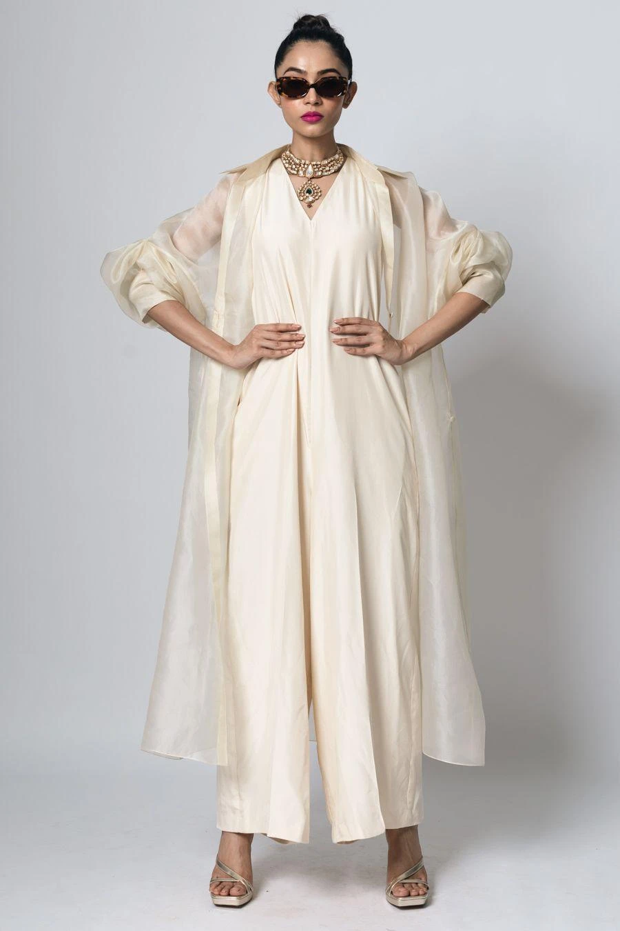 REIK Ivory Moulin Shirt And Noir Jumpsuit 2 REIK Ivory Moulin Shirt And Noir Jumpsuit - Image 2