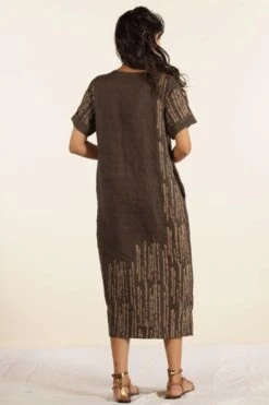 Urbania Brown Linen Shift Dress 7 Urbania Brown Linen Shift Dress -Echo Clothing Store 4823ua1 4 1