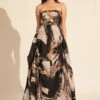 Nikita Mhaisalkar Black & White Stroke Print Ballgown