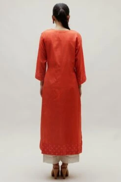 Naina Jain Orange Bandhani Kurta -Echo Clothing Store 512nj10 5