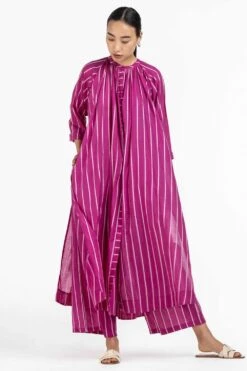 Three Hot Pink Gathered Tunic Set