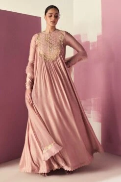 Ridhi Mehra Dusky Pink Embellished Anarkali Set