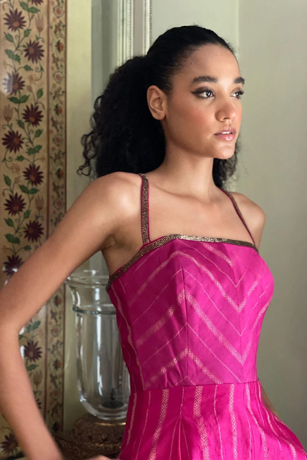 AROHI Berry Embellished Halter Style Jumpsuit 4 AROHI Berry Embellished Halter Style Jumpsuit - Image 4