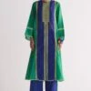 Ikai Electric Blue & Green Geometric Applique Kurta