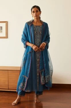 Sarang Kaur Blue Adree Stole
