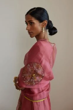 Sarang Kaur Pink Uday Stole -Echo Clothing Store 61023sk15 3