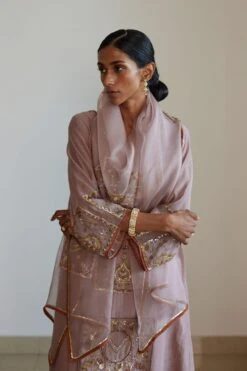 Sarang Kaur Grey Akaari Stole -Echo Clothing Store 61023sk17 3