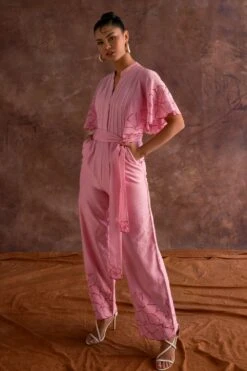 Sakshi Khetterpal Cherry Blossom Chanderi Jumpsuit